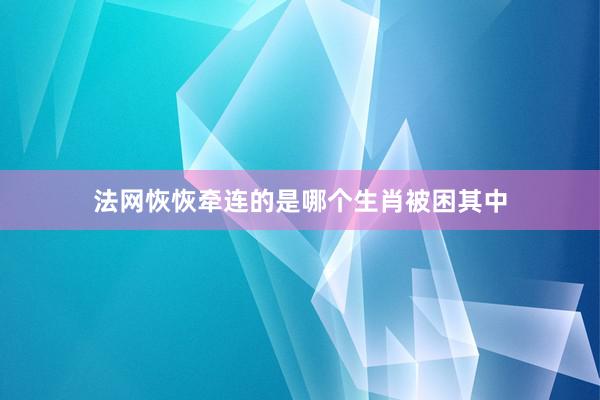 法网恢恢牵连的是哪个生肖被困其中